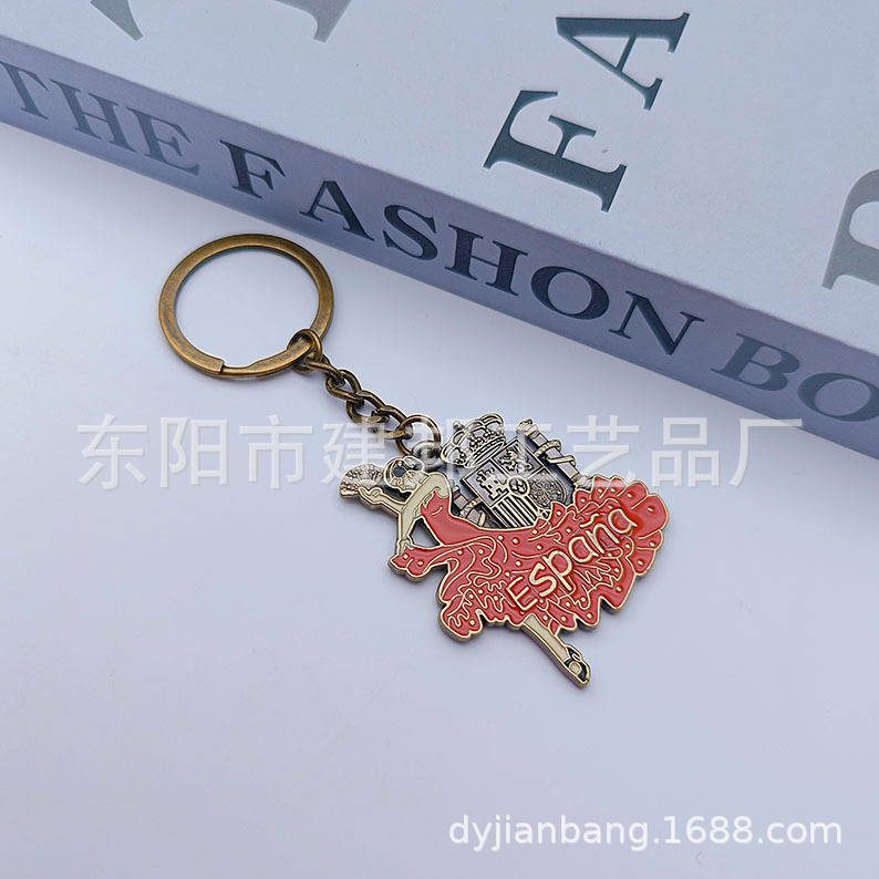 西班牙ESPANA马德里巴塞罗那巴塞罗那弗拉门戈舞双面锌合金钥匙扣详情4