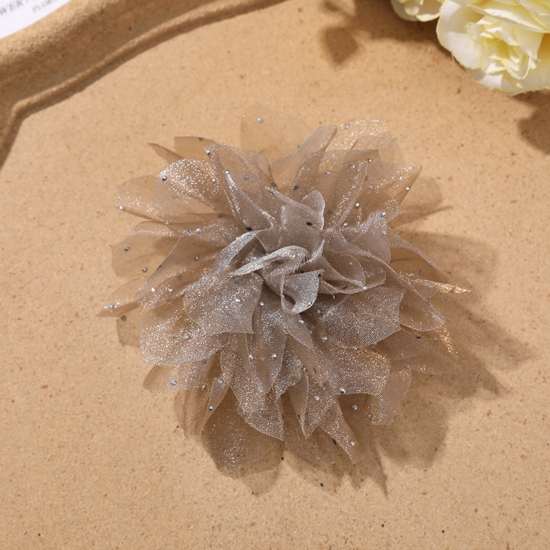 国潮系列仙女氛围感烫钻点点网纱花朵diy手作发夹女发饰衣服辅料批发详情12