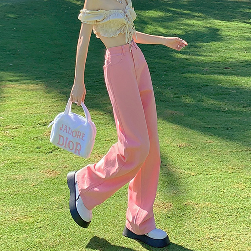 白色牛仔裤女2024年春夏高腰显瘦窄版直筒阔腿裤垂感宽松女拖地裤详情21