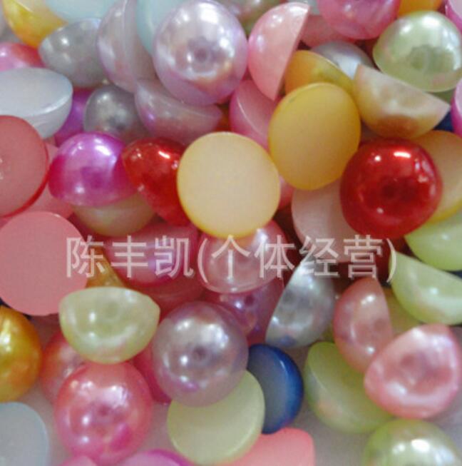 ABS imitation pearl semi-circle, silver-gray semi-circle, diy jewelry accessories, semi-circle resin accessories, semi-circle flat-bottomed pearls pic 5