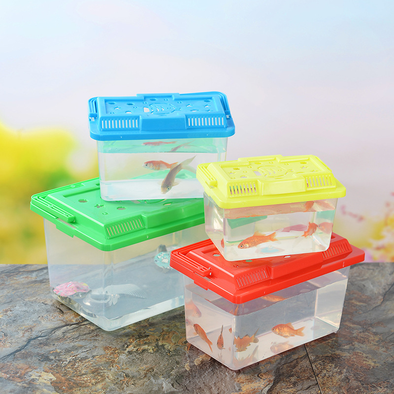Wholesale of large, medium and small-sized portable plastic goldfish tanks, transparent turtle tanks, reptile pet breeding and transportation boxes from manufacturers pic 4