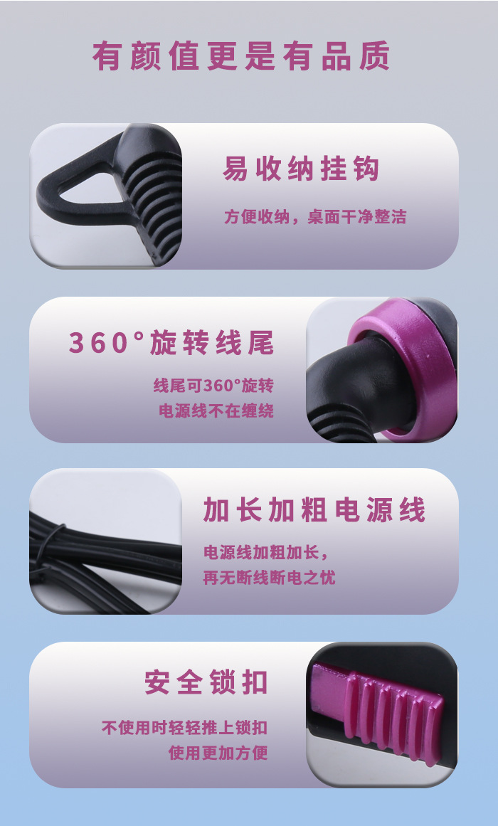 科美/KEMEI跨境加宽面板直板夹快速升温负离子控温护发防烫手夹板KM-2052详情9