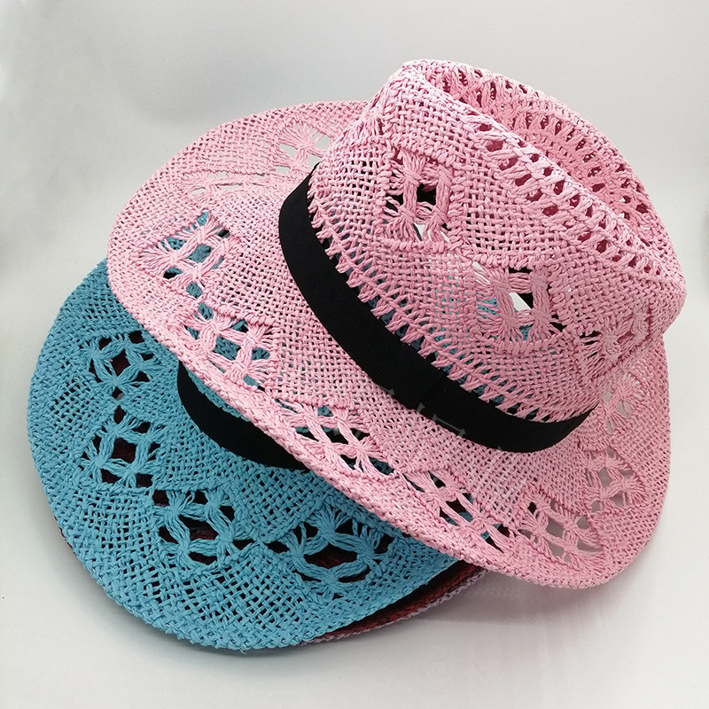 2023 New style denim hat for women, hollowed-out and foldable papyrus, Western denim hat, European and American cross-border trade straw hat pic 30