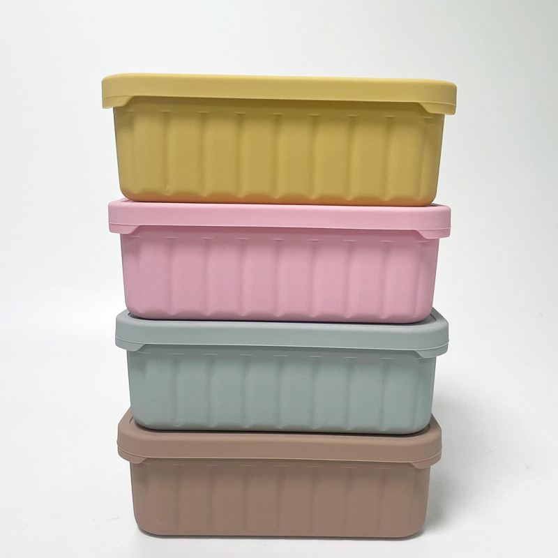 硅胶饭盒保鲜盒不锈钢便当盒餐盘零食盒酱料杯两格三格四格午餐盒详情17