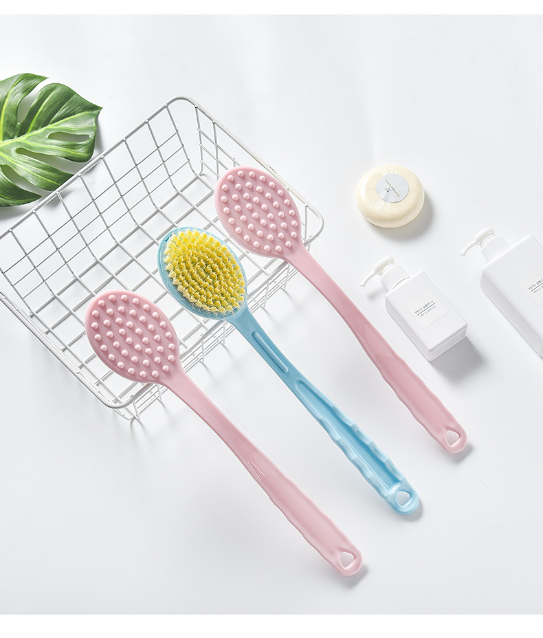 New soft-bristled anti-slip long-handled bath brush for adult bathing, back scrubbing, exfoliation and cleaning pic 14