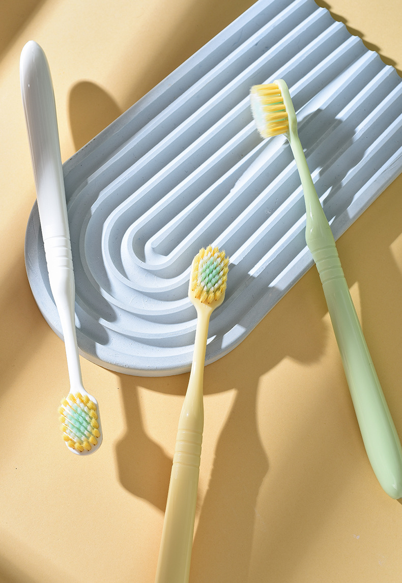 日式宽薄头凸面牙刷软毛3支装 成人专用大头情侣家用高级牙刷批发详情20