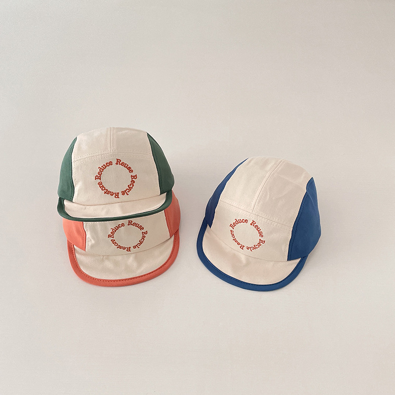 Baby baseball caps, spring pure cotton caps for infants, boys and girls, Korean-style color-blocked spring and autumn soft brim baseball caps pic 3