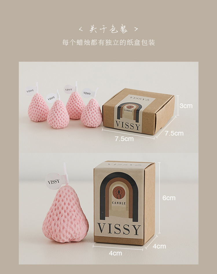 Wholesale of soybean wax scented strawberry candles pic 20