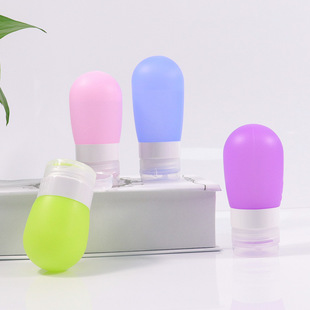 New strapping leak-proof silicone dispensing bottle portable home and travel set for facial cleanser, cosmetics and lotion storage bottle pic 3