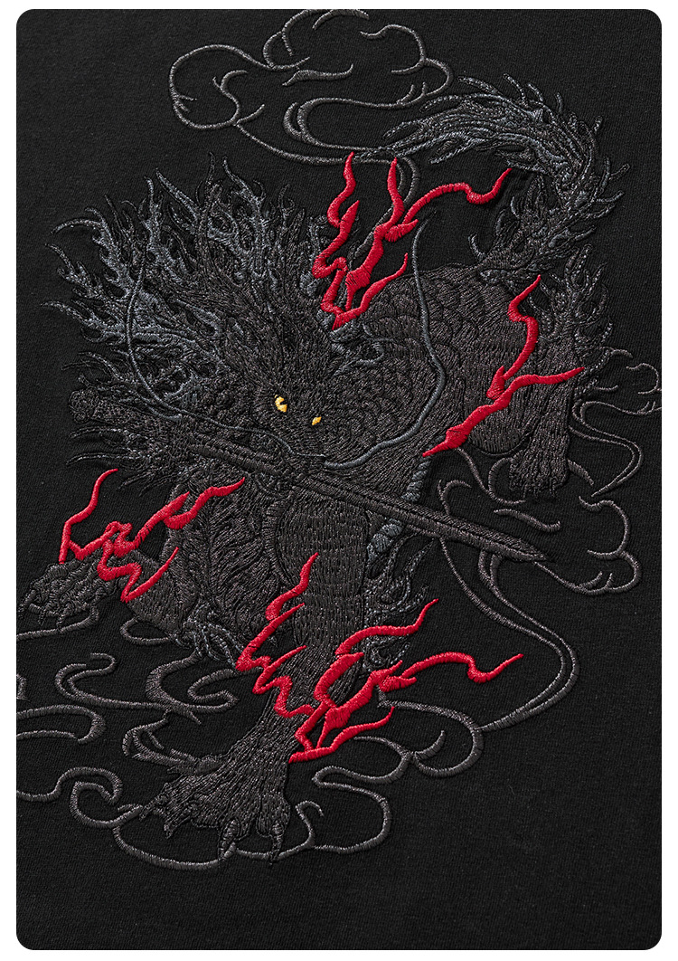 国潮夏季新款260克重磅纯棉短袖t恤男中国风刺绣宽松大码男装详情29