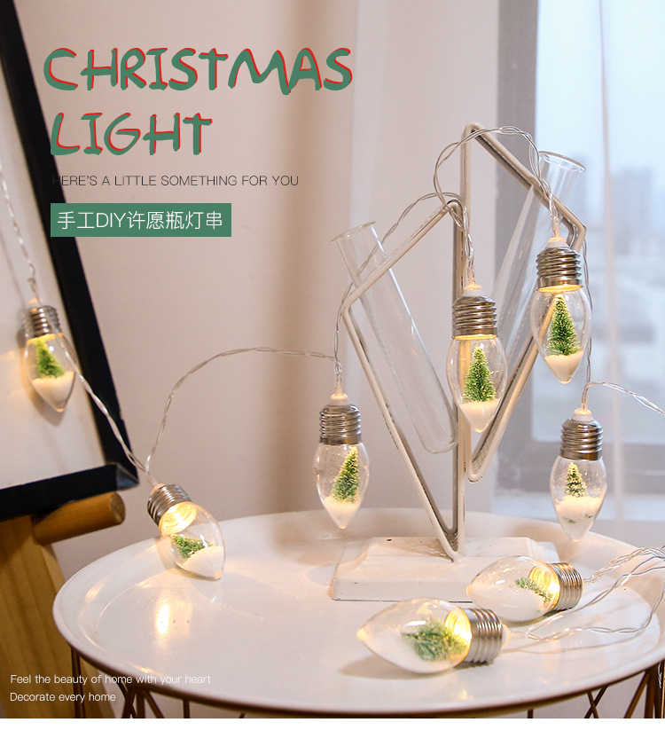 New cross-border led wishing bottle, Christmas decorative light, battery box, ins girlish photo props in stock for wholesale pic 1
