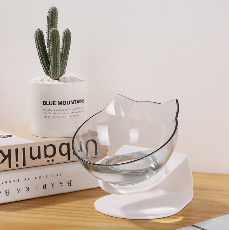 New slanted CAT BOWL, cat food bowl, cat ear bowl, slanted transparent single bowl, cat bowl, pet bowl in stock for wholesale pic 6
