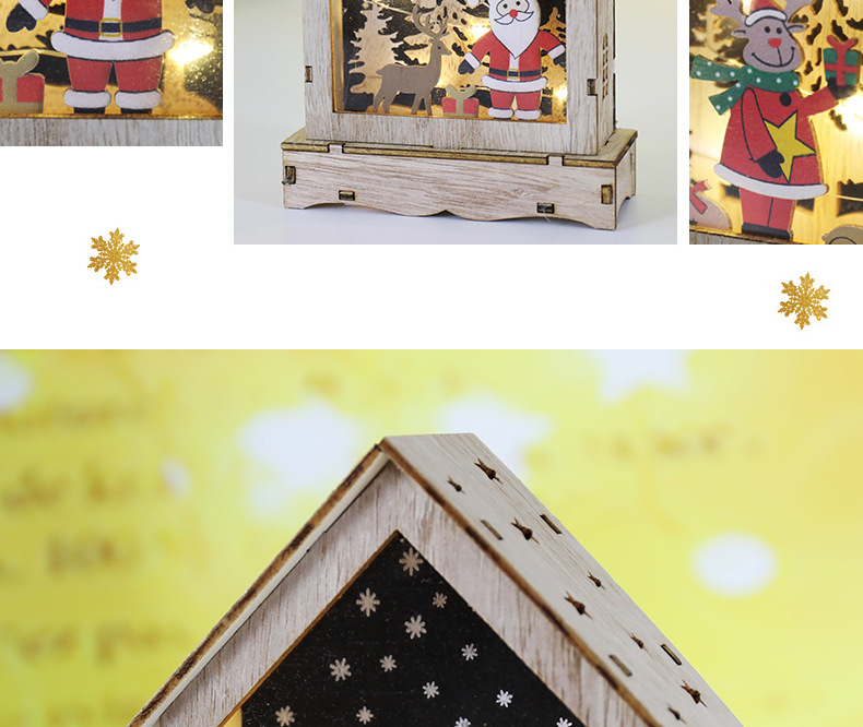 Cross-border new Christmas decorations: Glowing log cabin, Christmas house, creative Christmas gifts, tabletop ornaments pic 9