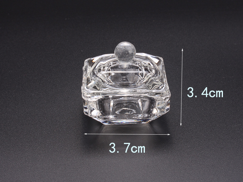 Cross-border exclusive glass crystal cups with LIDS for nail art, irregular-shaped crystal cups, and special octagonal cups for holding crystal liquid pic 19