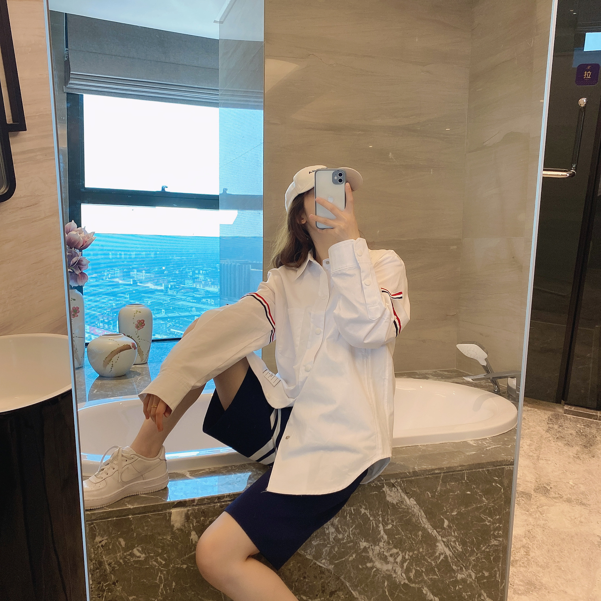 TB casual trendy brand poplin slim-fit solid white shirts for men and women, Oxford fabric shirts for women with long sleeves pic 78