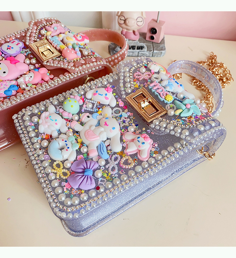 新款儿童手工制作材料包粘贴小饰品diy奶油果冻拎包背包生日礼物详情36