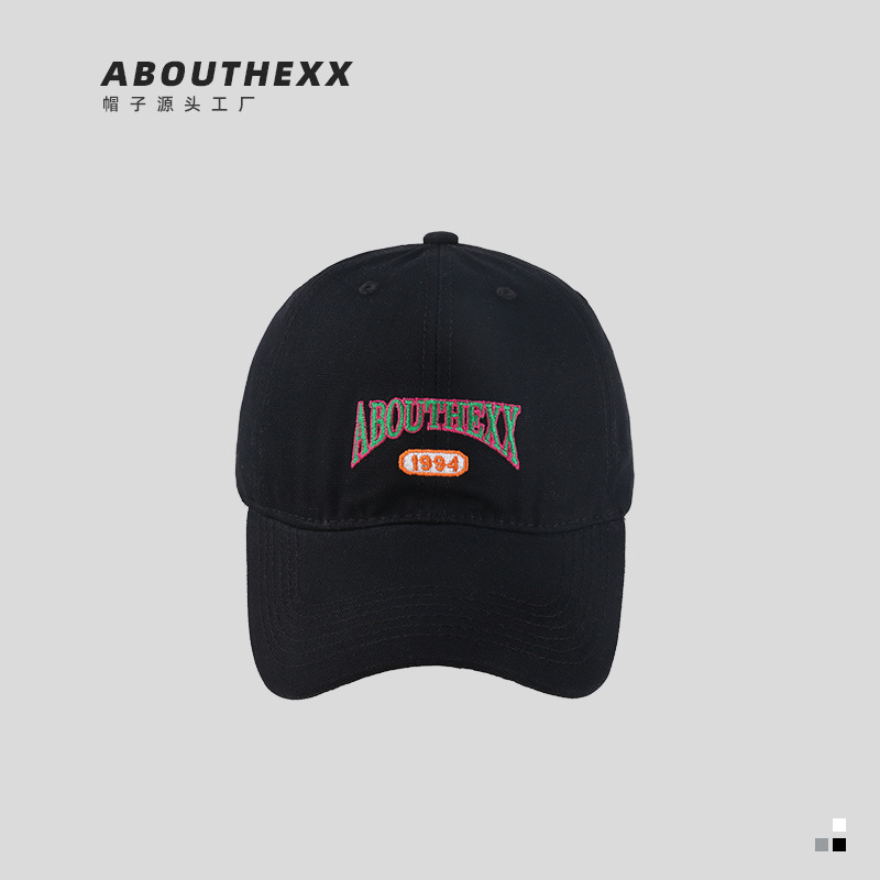 Nueva versión coreana bordado de letras softtop simple gorra de béisbol de cabeza grande para mujeres casual versátil Ins duck tong cap para hombres maré pic 22