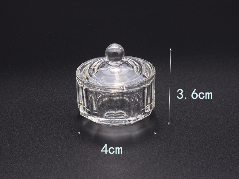 Cross-border exclusive glass crystal cups with LIDS for nail art, irregular-shaped crystal cups, and special octagonal cups for holding crystal liquid pic 7