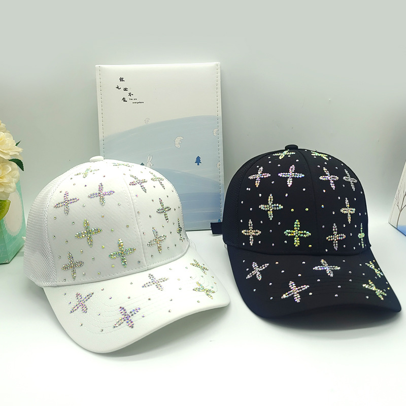 Xinwangjiang brand name Korean diamond-encrusted baseball caps, baseball caps, sun protection, fashionable and versatile new sunshade hats are in stock and available. We support one-piece consignment models pic 1
