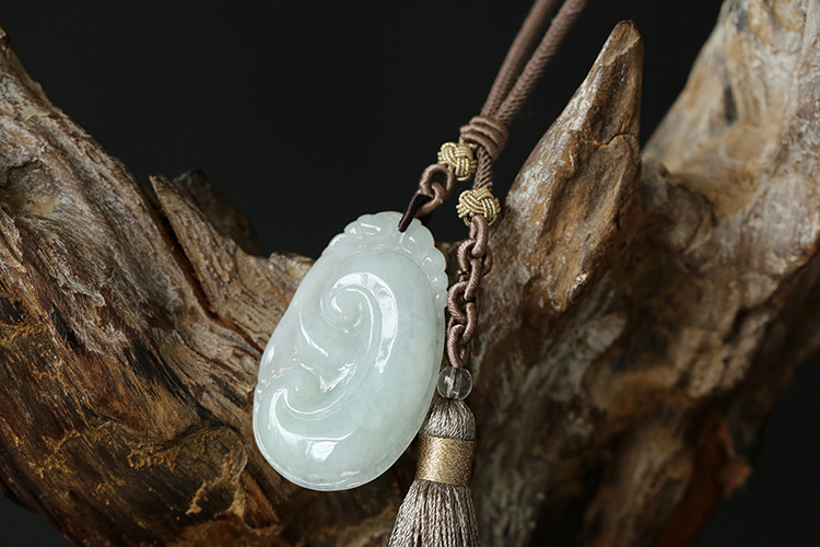 Natural jade tassels, car hangers, ruyi bag hangers, key hangers, ancient and traditional Chinese style waist accessories, Hanfu, step-restricted cheongsam, lapel pic 5