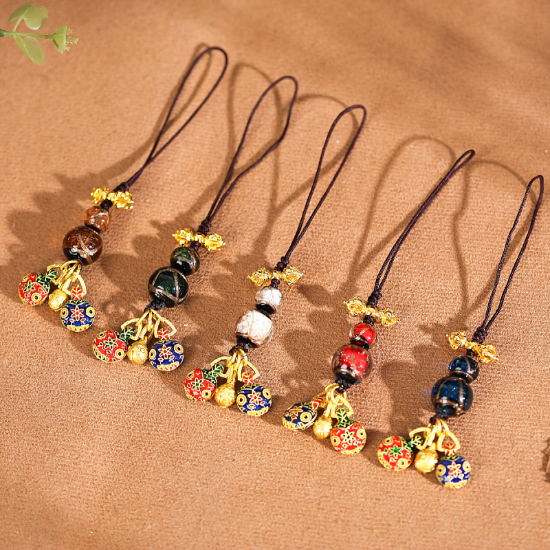 香灰琉璃吞金兽吊坠挂件汽车钥匙扣手机链包挂编绳挂饰吊坠手机挂详情2