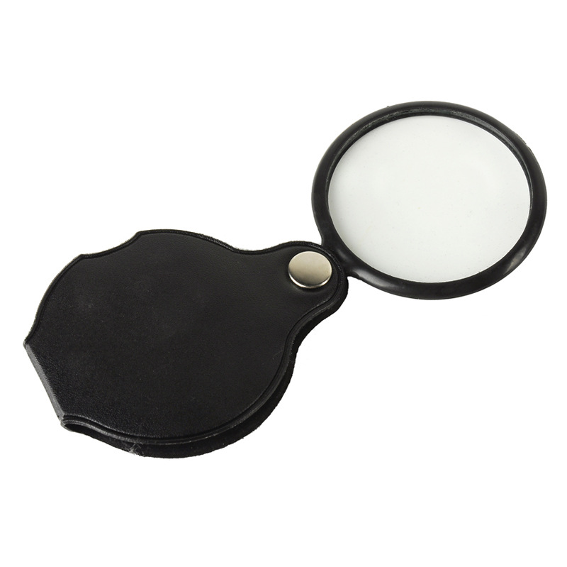 Leather case mini 60mm magnifying glass, folding magnifying glass, pocket magnifying glass, wholesale for one yuan pic 3