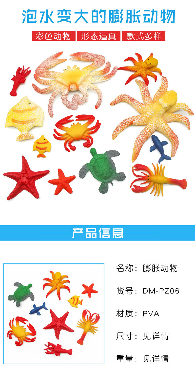 创意海洋生物吸水膨胀玩具泡水变大 水精灵  新奇特出口热销玩具详情1