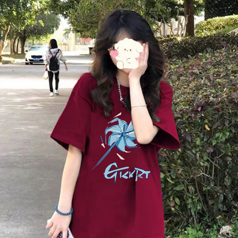 纯棉短袖T恤女士正肩2024春夏季新款半袖体恤上衣内搭宽松情侣装详情9