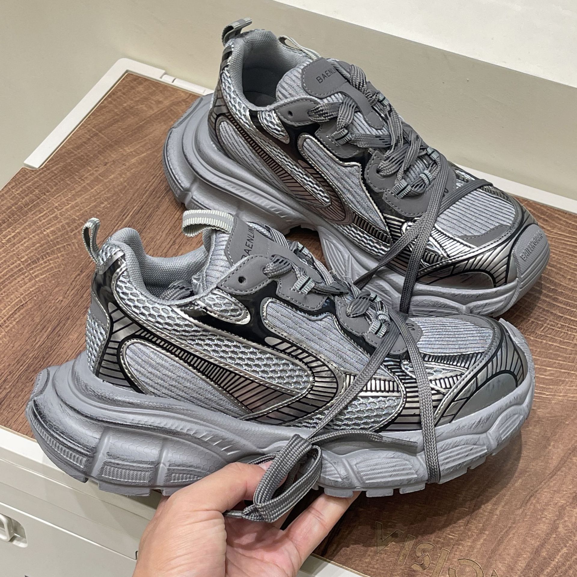 2023年新款老爹鞋增高厚底运动鞋休闲做旧复古情侣男女鞋详情33