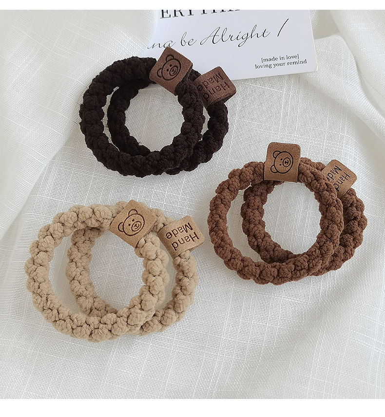 韩国锁链皮筋可爱笑脸少女扎头发绳发圈高弹力简约气质头绳发饰详情44
