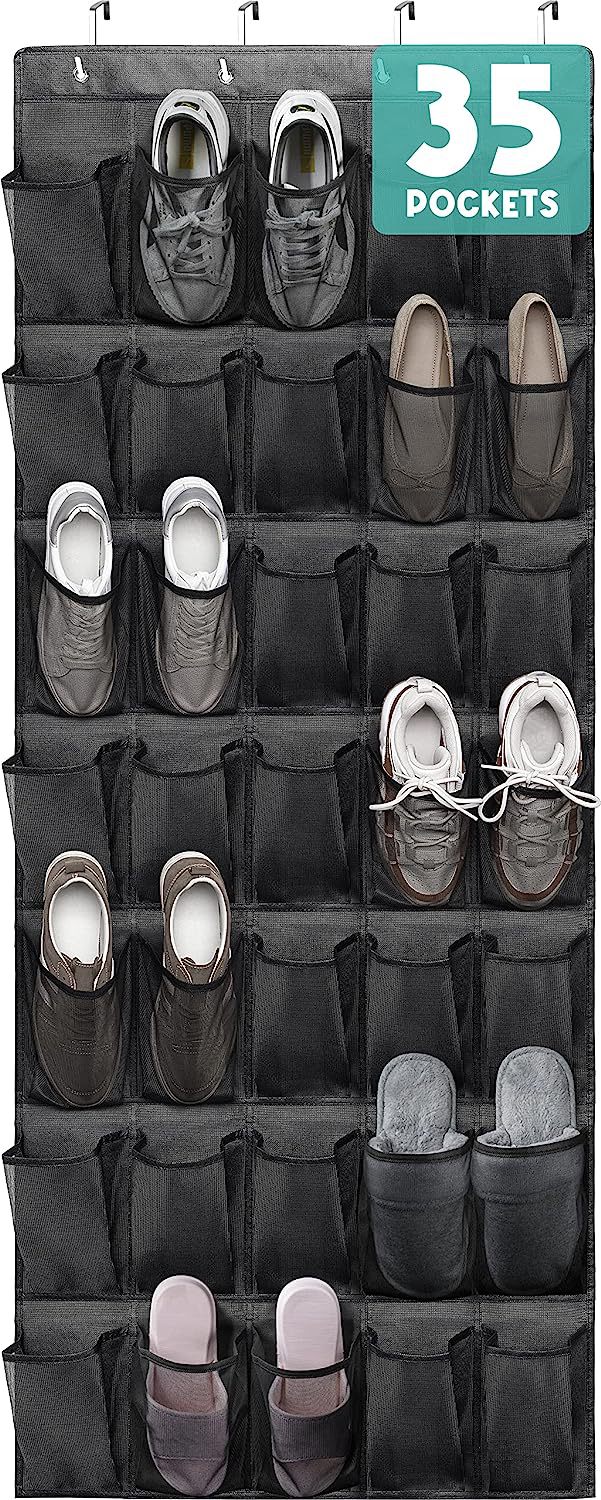 跨境热卖24格门后挂袋储物袋收纳袋鞋子收纳袋多层网格收纳挂袋详情46