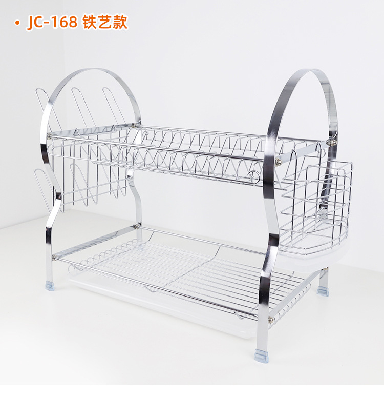 不锈钢碗碟沥水架家用放餐具筷子厨房置物架多功能台面双层收纳架详情27
