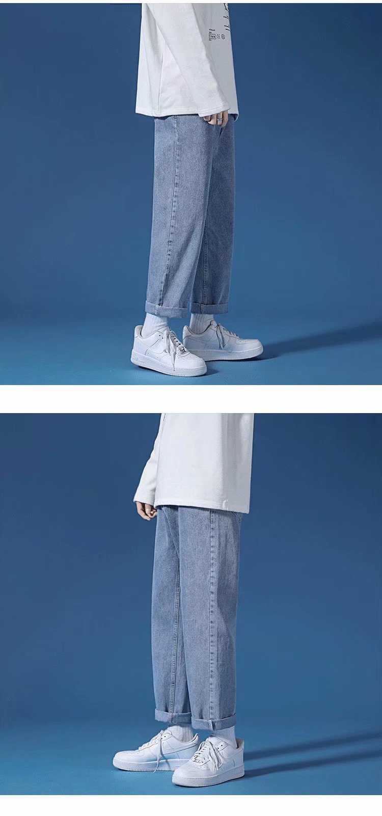 牛仔裤男士春夏季新款宽松直筒韩版潮流休闲阔腿裤男生坠感长裤子详情12