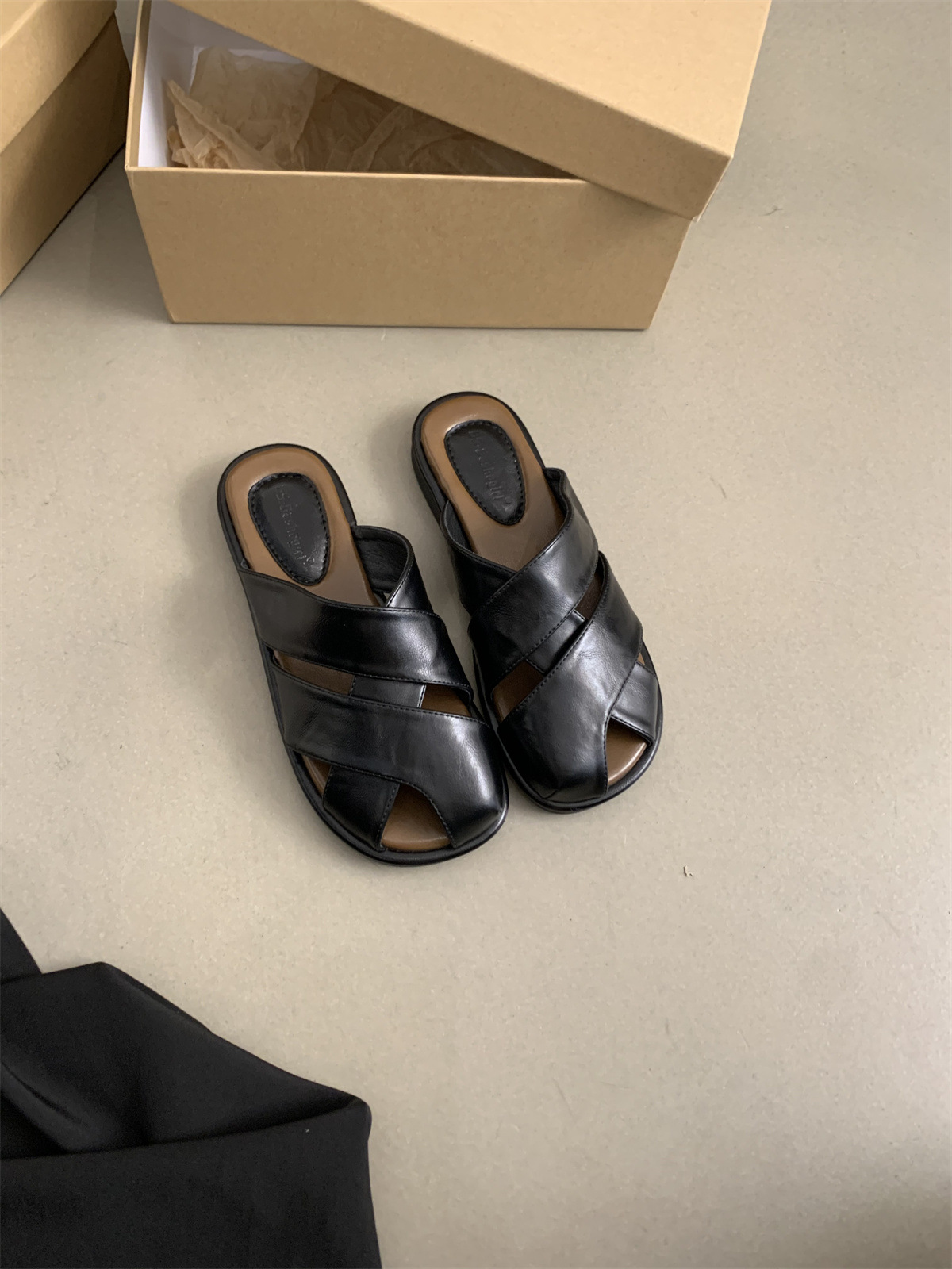 女士包头半拖鞋女夏外穿新款仙女风海边度假沙滩平底法式罗马凉拖详情20