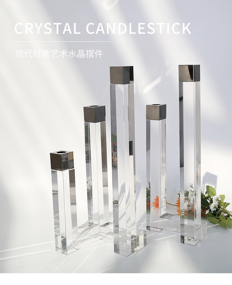 High-end Nordic crystal candlestick ornaments for wedding romantic candlelight dinners, wholesale of candles and candlesticks for Western restaurants and hotels pic 17
