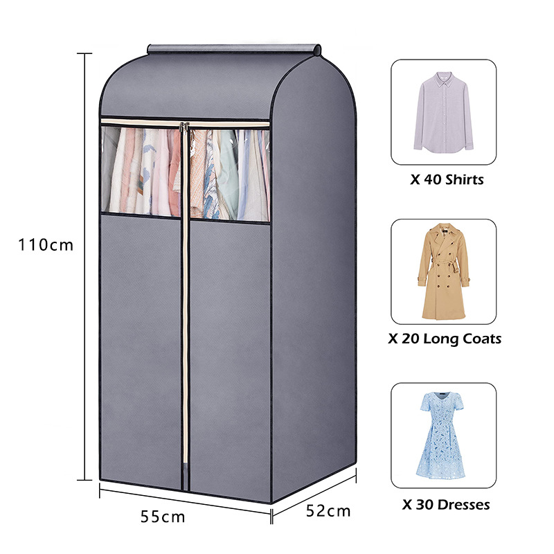 Amazon 3D clothing dust bag, home non-woven fabric clothing dust cover, hanging bag, suit down jacket hanging bag pic 1