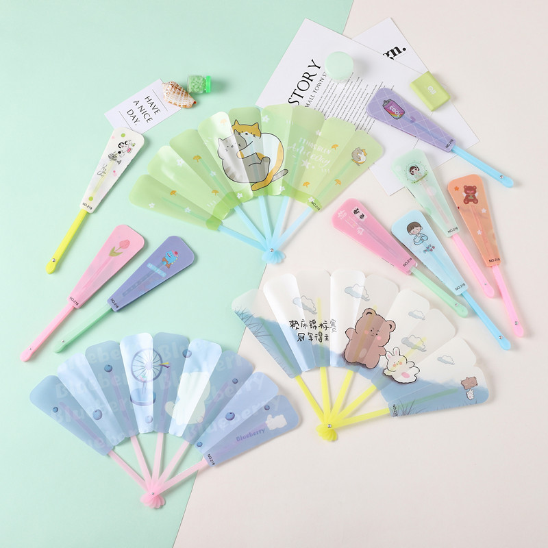 夏天可爱卡通小扇子儿童学生折叠扇子便携随身中国风迷你塑料折扇详情2