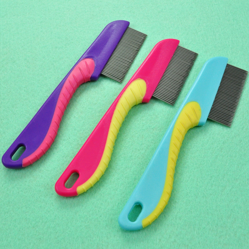 Pet comb, stainless steel row comb, dog grooming row comb, pet straight row grooming steel comb, single row sparse density comb pic 10