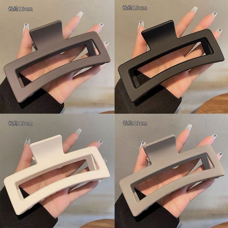 15cm发夹超大号新款果冻色女后脑勺盘发鲨鱼夹子发量多交叉大抓夹详情2