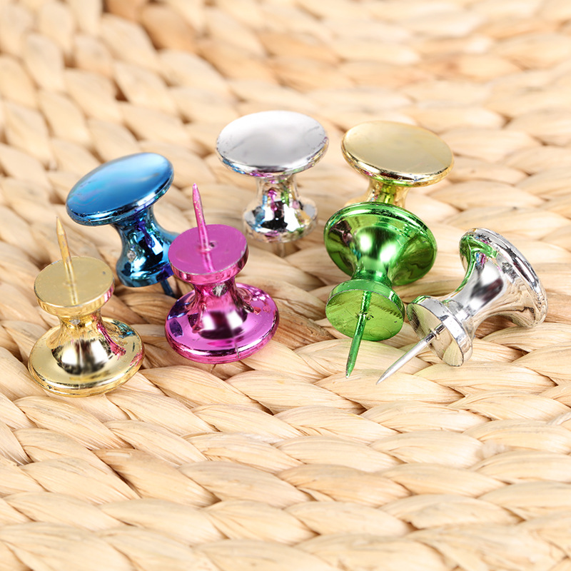 Factory wholesale of color-sized thumbtacks, photo wall hand-pressed large head nails, decorative cork board I-shaped nails pic 5