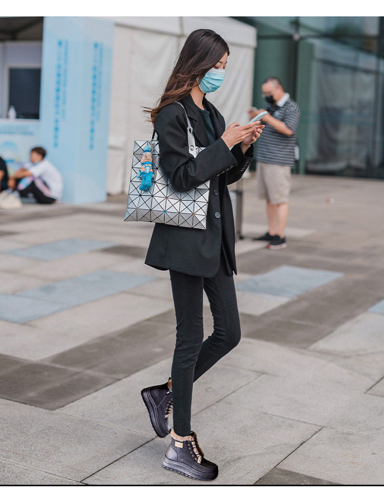 新款厚底雪地靴女2024冬季女士加绒保暖短靴女复古名族风百搭女靴详情35