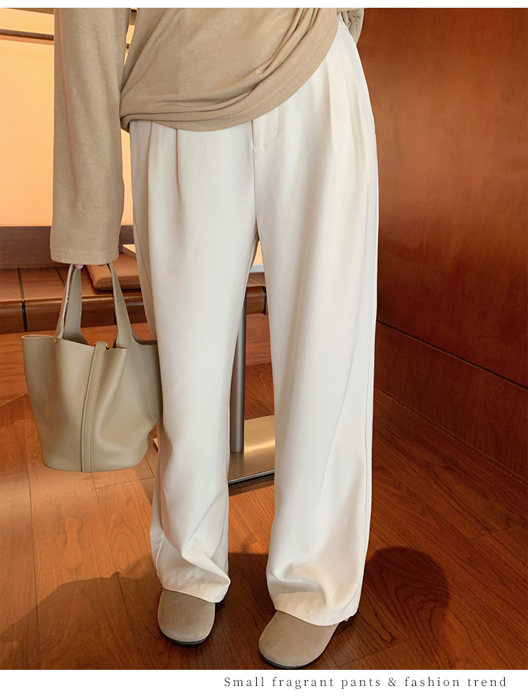 大码女装西装裤女春季垂感高腰显瘦休闲裤宽松阔腿裤百搭直筒裤裤详情15