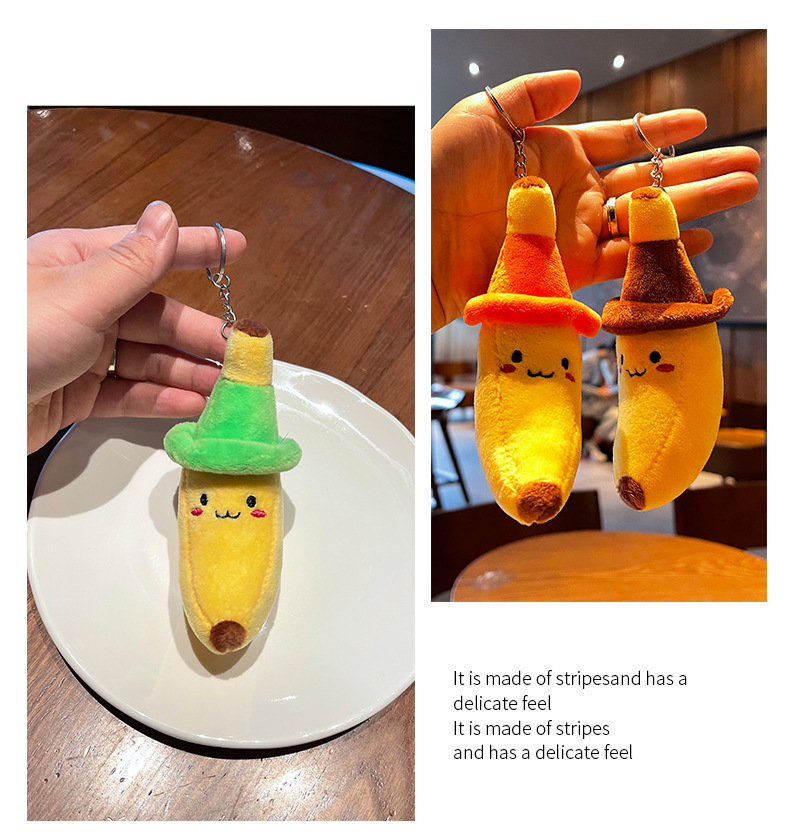Japanese and Korean small banana plush toys, hats, small banana strings, small pendants, mobile phone and backpack decorations pic 9
