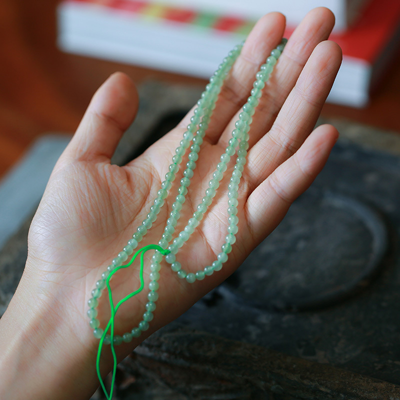 DIY Hetian jade accessories: round beads, loose beads, Qinghai material 108 Buddhist prayer beads, Hetian jade long chain accessories, crystal ornaments pic 3