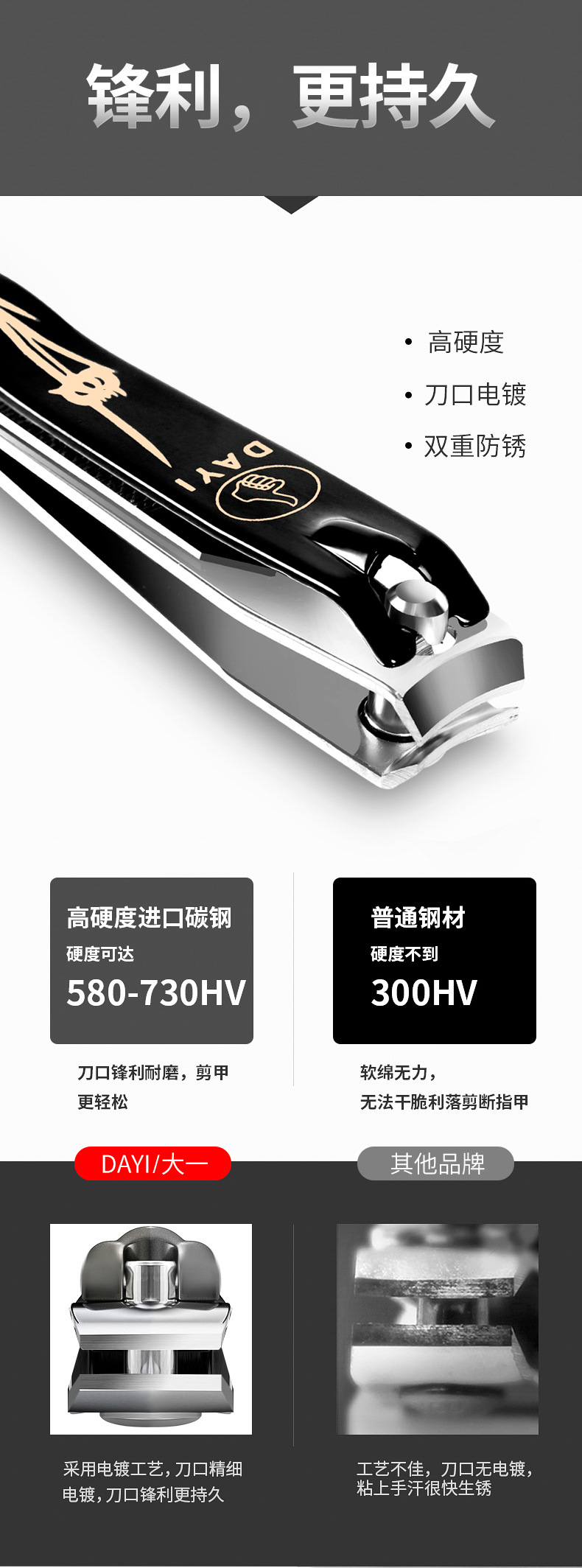 Advertising gift: Single black printed manicure box, nail clippers, large nail clippers, wholesale with file nail clippers pic 4