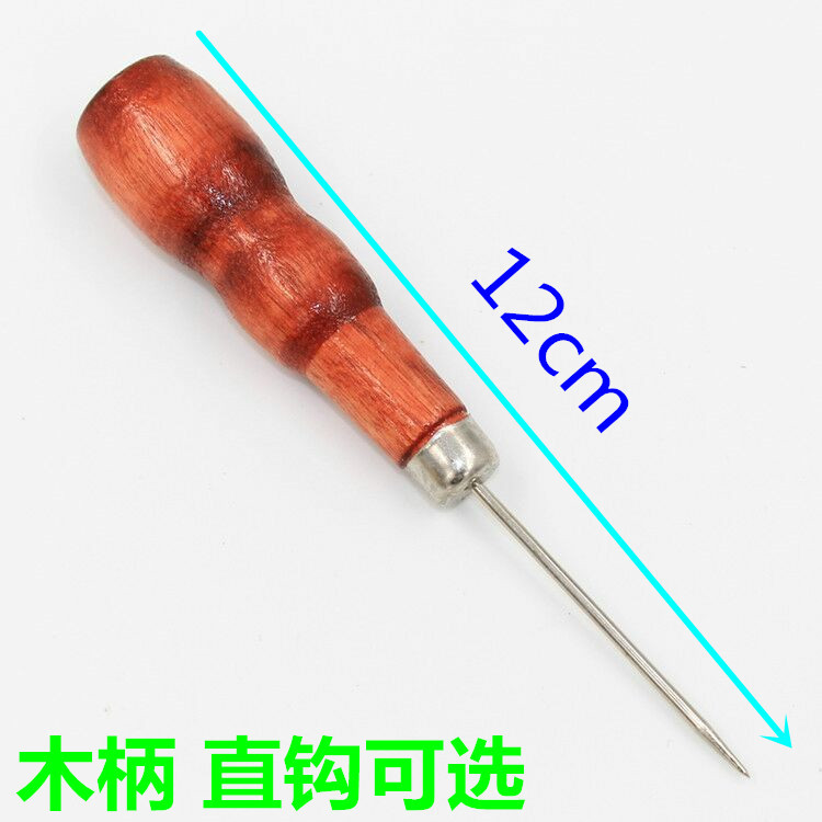 A wooden handle gourd with a hook, a pointed and straight needle, a red wooden handle, a thousand pieces of needlework, sewing, and shoe mending pic 3