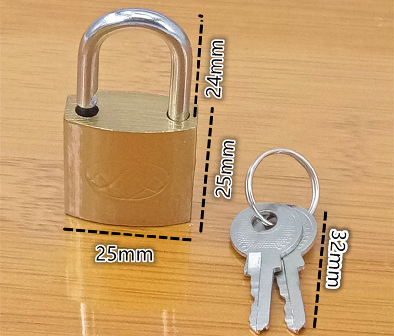 50 imitation copper padlock three keys 38 32 25 75 Student padlock door lock wholesale from 2 yuan to over 2 yuan pic 8