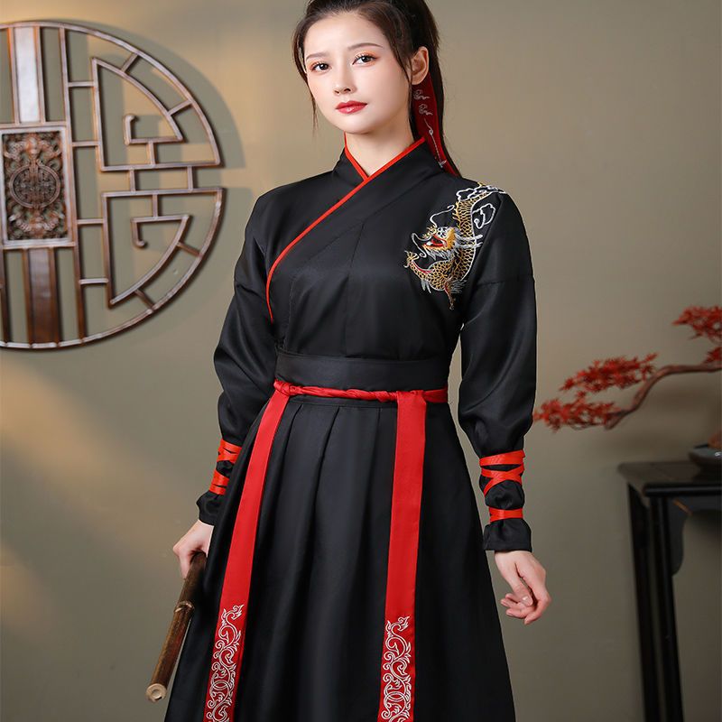 国潮男女汉服汉元素中国风班服日常改良毕业照交领传统古装武侠风情侣详情6