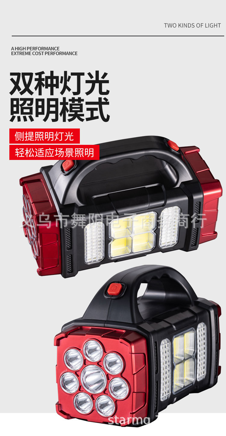 New solar-powered white and yellow multi-source portable camping lamp, rechargeable retro hanging lighting horse lamp pic 5