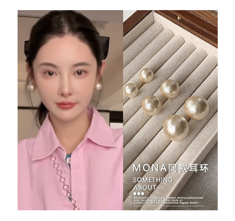 S925银针法式复古珍珠耳环高级感批发新款纯银耳钉小众百搭耳饰女详情18